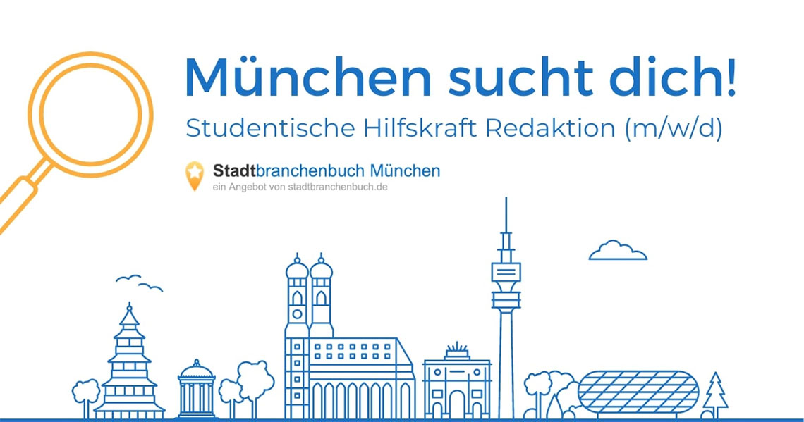 Headerbild Stadtbranchenbuch München Vertriebs GmbH - Studentische Hilfskraft (m/w/d) für die Content Redaktion (ca. 10-20 Stunden / Woche) - 7774700